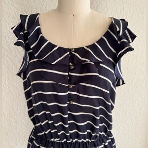 Madison Jules Navy Striped Dress